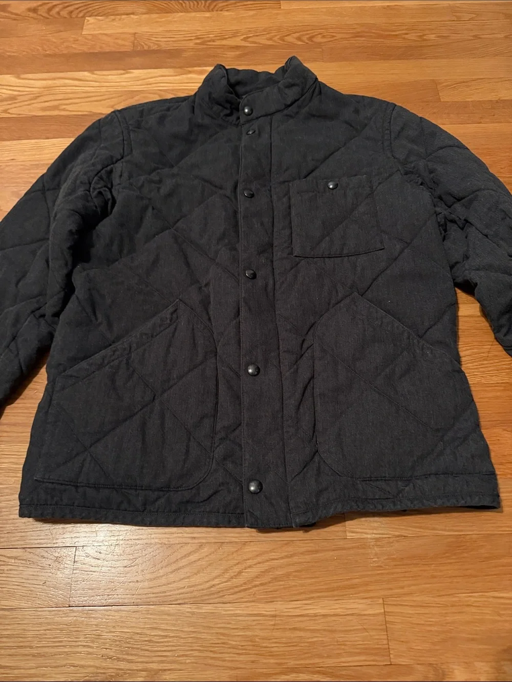 J. Crew Sussex Quilted Jacket Coat Primaloft size medium dark gray